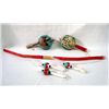 Image 2 : Hopi Painted Dance Rattles and Bow