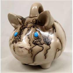 Horse Hair Pottery Piggy Bank