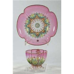 Henkeltasse mit Unterschale Lobmeyr