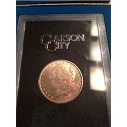1884 CARSON CITY MORGAN DOLLAR, BU IN GSA HOLDER