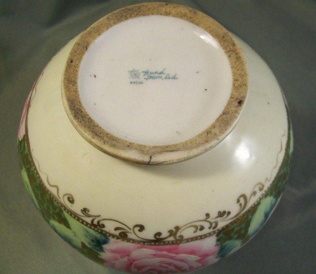 Antique Nippon 2Handled Vase Maple Leaf Mark