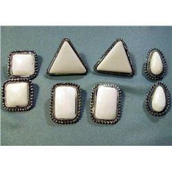 4 Pair Bone Type Native Style Clip-On Earrings