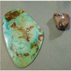 Massive Turquoise Cabochon & Misc Polished Stone