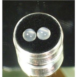 Pair Round Polished Moonstone Cabochons