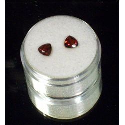 Triangular Cut & Faceted Red Garnet Gems