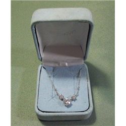 15” Triple CZ Crystal & Silver Choker