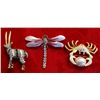 Image 1 : 3 Gold Toned Rhinestone Pins