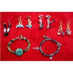 5 Pair of Dangle Earrings & 2 Bracelets