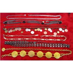 6 Gold/Silver/Copper Toned Metal Belts