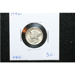 1942 Mercury Dime; UNC