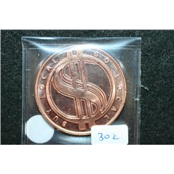 Barter is Better-Buy Local Go Local Copper Round; .999 Fine Copper 1 Oz.