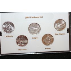 2005-P US Mint State Quarter Proof Set; BU, Layered in Platinum