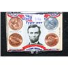 Image 2 : Lincoln Cent Type Set; Steel Cent, Wheat Cent, Memorial Cent & Log Cabin Cent; Lot of 4