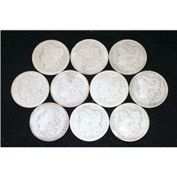 Silver Morgan $1; Various Dates & Conditions; Lot of 10