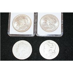 1881 & 1883 Silver Morgan $1; Lot of 2 and 1900 Silver Morgan $1; MCPCG Graded MS62 & 1900 Silver Mo