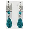 Image 1 : Natural 43.05ctw Turquoise Silver Dangling Earring