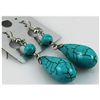 Image 2 : Natural 43.05ctw Turquoise Silver Dangling Earring