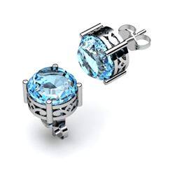 Aqua Marine 2.40ctw Earring 14kt White Gold