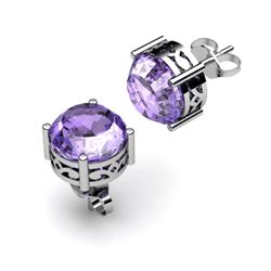 Amethyst 2.60ctw Earring 14kt White Gold