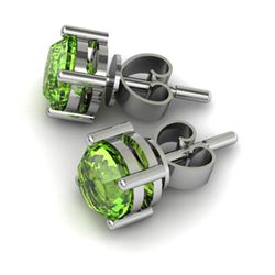 Peridot 1.70ctw Earring 14kt White Gold