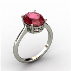 Garnet 2.80 ctw Ring 14kt White Gold