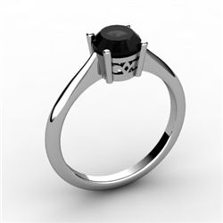 Black Diamond 0.85 ctw Ring 14kt White Gold