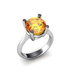 Citrine 3.30ctw Ring 14kt White Gold