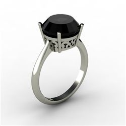 Black Diamond 4.00 ctw Ring 14kt White Gold