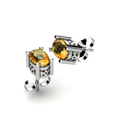 Citrine 0.90ctw Earring 14kt White Gold