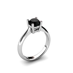 Black Diamond 0.85ctw Ring 14kt White Gold