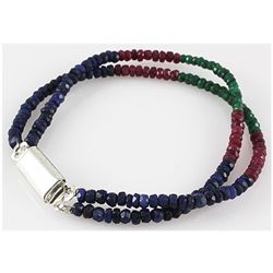 50.93ct 2 Row Micro Faceted Multi-Color Bracelet
