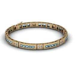 Aqua Marine 2.56 ctw Diamond Bracelet 14kt W OR Y Gold