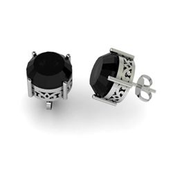 Black Diamond 4.00ctw Earring 14kt White Gold