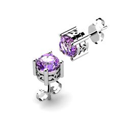 Amethyst 1.40ctw Earring 14kt White Gold