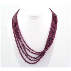 414.5ctw Natural Ruby Rondelles Necklace & Bracelet