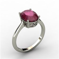 Ruby 3.15 ctw Ring 14kt White Gold