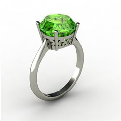 Peridot 5.25 ctw Ring 14kt White Gold