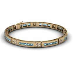 Topaz 2.56 ctw & Diamond Bracelet 14kt W OR Y Gold