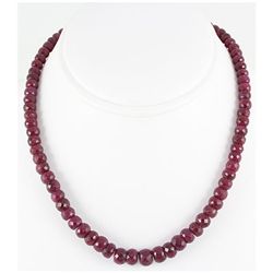 268.13ctw Natural Ruby Rondelles Necklace