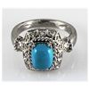 Image 3 : Genuine 1.63ctw Turquoise Diamond Ring 14kt W/G 6.80g