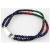 Image 1 : 50.93ct 2 Row Micro Faceted Multi-Color Bracelet