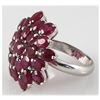 Image 1 : Ruby 15.00 ctw Flower Design Ring 0.925 Silver