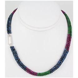 202.05ct 2 Row Mutli-Color Faceted Necklace