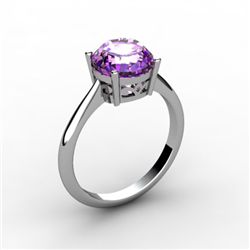 Amethyst 1.80 ctw Ring 14kt White Gold