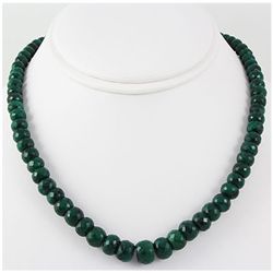 335.98ctw Natural Emerald Rondelles Necklace