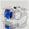 Image 2 : 28.04twc Blue Lab Diamond White Gold Vermeil/925 Ring (JEW-3972)