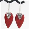 Image 1 : 25twc Red Coral Sterling Earrings (JEW-3441)