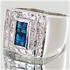 Image 2 : 83.41twc Blue Lab Diamond White Gold Vermeil/925 Ring (JEW-3973)