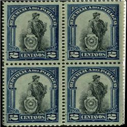 1910 Paraguay 2c Independence Block of 4 (STM-0519)