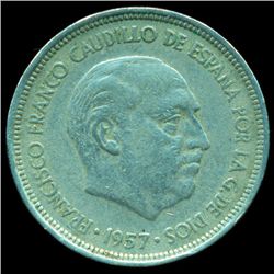 1961 Spain 5p XF/VF RARE DDR Error (COI-10317)